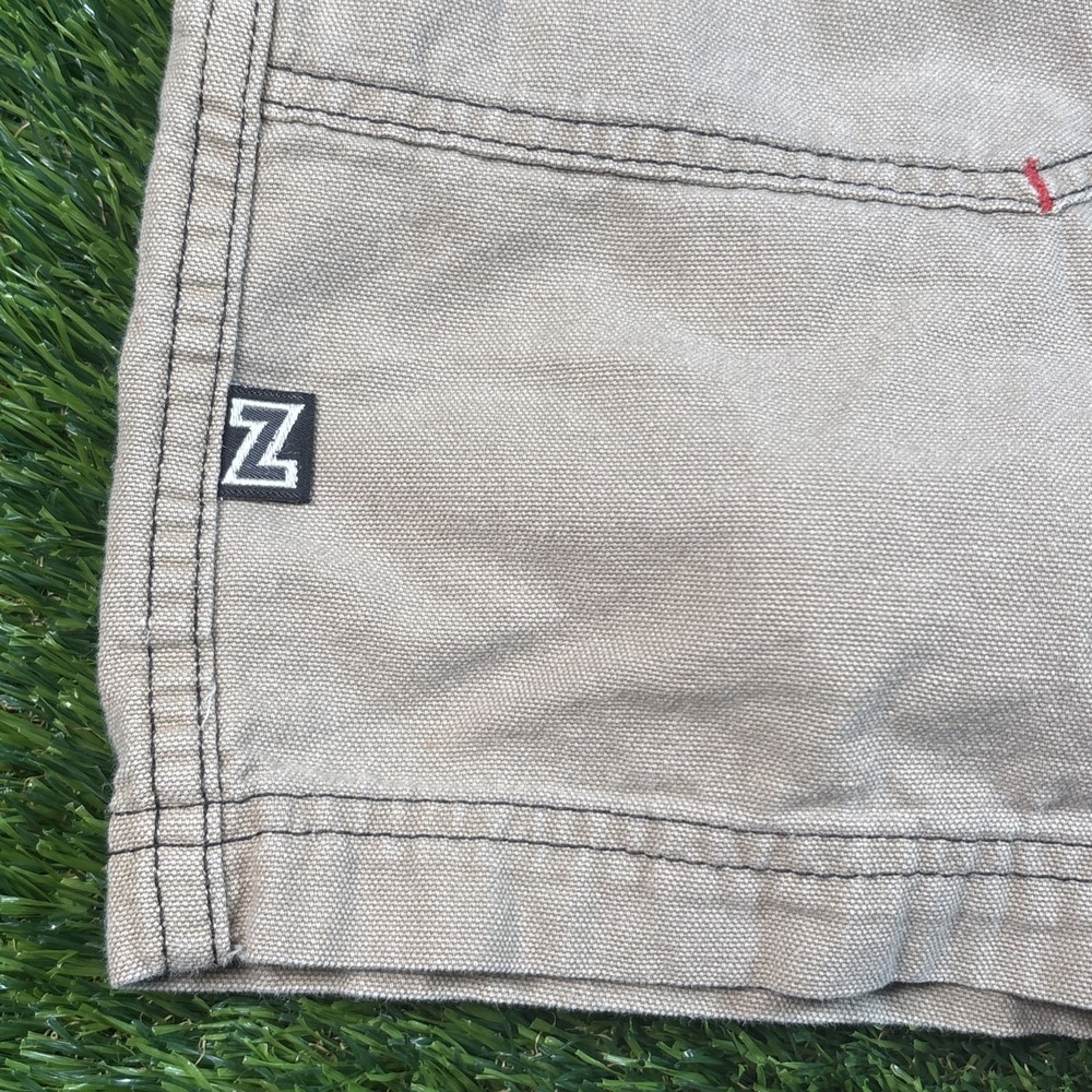 VTG Zoic Cycling Cargo Shorts Tan Men Size Large Lined Elastic Waist USA Made - Picture 4 of 16